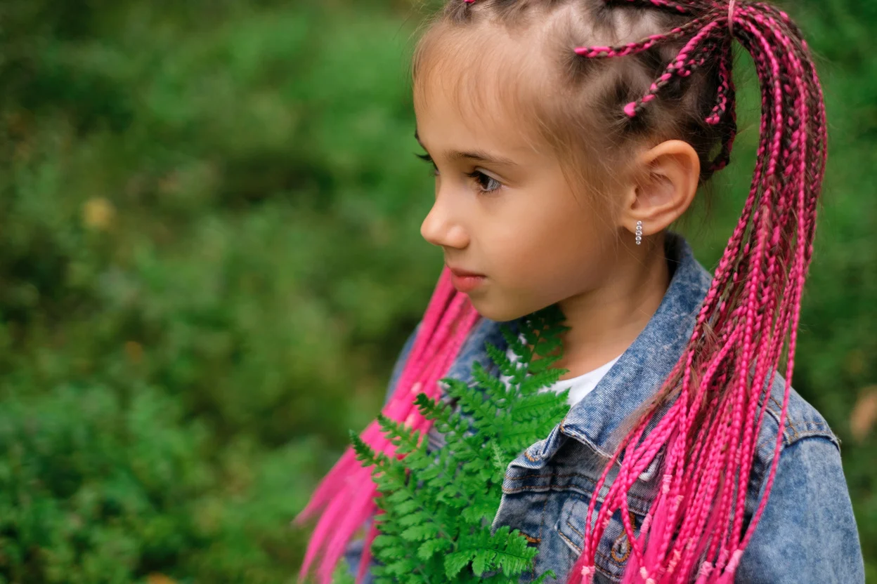 Girl with Pink Cornrows